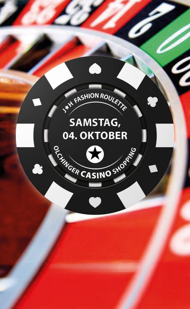 Casino-Feeling im JEANS HOUSE Olching! Am Samstag, 04. Oktober lädt das JEANS HOUSE gemeinsam mit zahlreichen Unternehmen zu einem besonderen Shopping-Erlebnis ein. Von 9:00 – 16:00 Uhr haben Sie die Gelegenheit, am Nöscherplatz an unserem Roulette zu drehen und einen bis zu 20%-Rabatt-Gutschein* zu gewinnen, der auf den anschließenden Einkauf bis Mittwoch, 08.10.2025 bei allen teilnehmenden Unternehmen eingelöst werden kann.