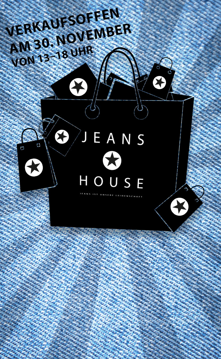 Am 30.11. öffnen wir von 13–18 Uhr für euch! Entdeckt neue Styles, Geschenkideen und exklusive Sonntagsspecials im Jeans House.