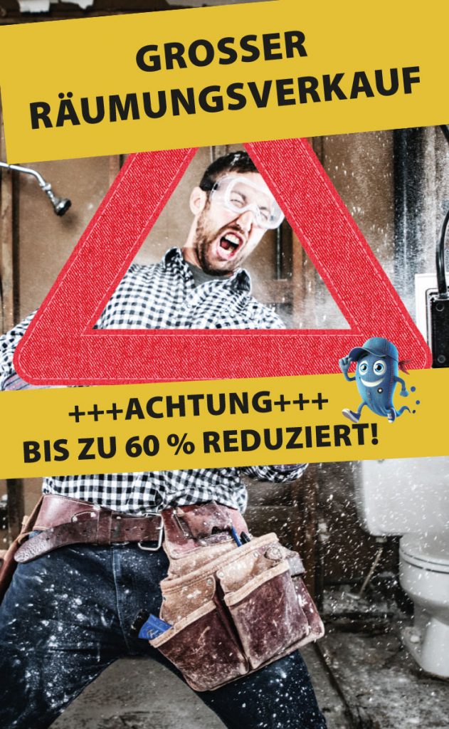 Mann reißt einen Raum ab – Symbol für Umbau und Neuanfang beim Räumungsverkauf im JEANS HOUSE.