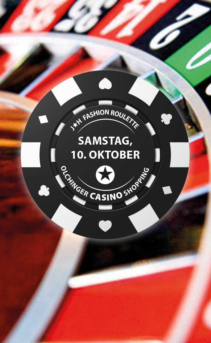 Casino-Feeling im JEANS HOUSE Olching! Am Samstag, 10. Oktober 2026 l&auml;dt das JEANS HOUSE gemeinsam mit zahlreichen Unternehmen zu einem besonderen Shopping-Erlebnis ein. Von 9:00 &ndash; 16:00 Uhr haben Sie die Gelegenheit, am N&ouml;scherplatz an unserem Roulette zu drehen und einen bis zu 20%-Rabatt-Gutschein* zu gewinnen, der auf den anschlie&szlig;enden Einkauf bis Mittwoch, 14.10.2026 bei allen teilnehmenden Unternehmen eingel&ouml;st werden kann.